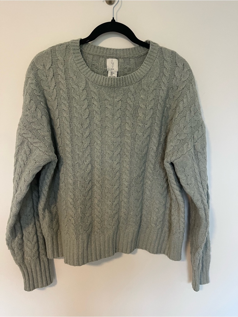 Joie Cable Knit Crewneck Sweater in Sage